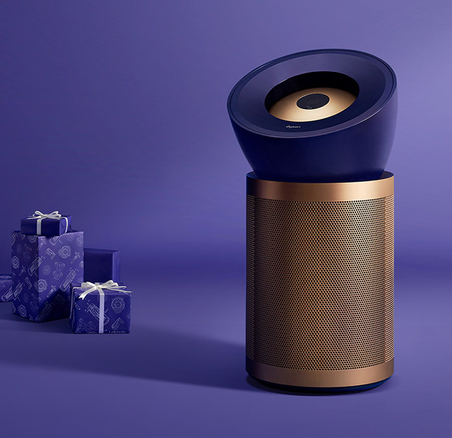 Dyson Purifier Big and Quiet Formaldehyde fan heater in Prussian blue and rich copper.