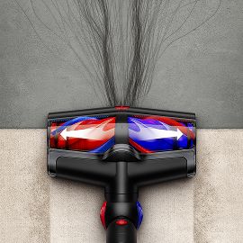 The All Floor Cones™ Sense cleaner head detangles long hair.