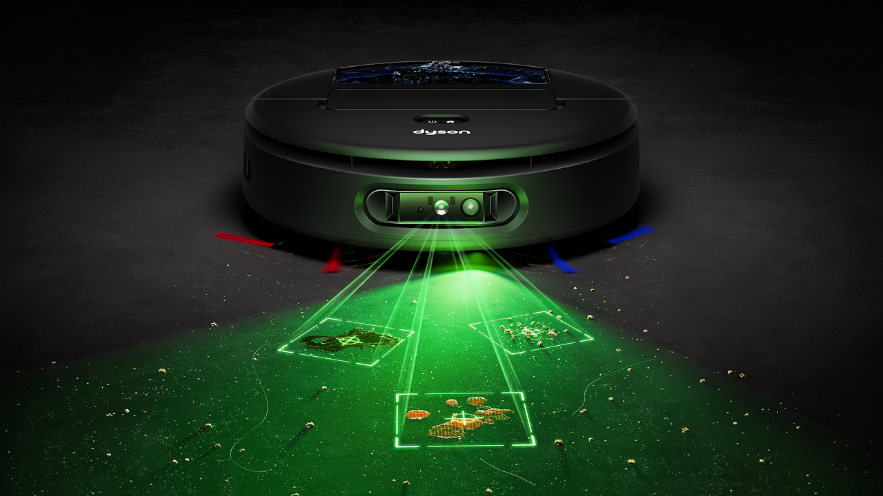The Dyson Spot+Scrub Ai robot vacuum detects and identifies spills using Ai.