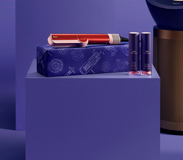Dyson Supersonic hair dryer in Prussian blue and rich copper.