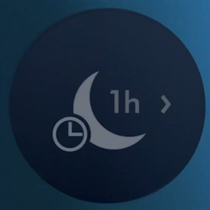The sleep timer icon as seen on the display of a Dyson machine.