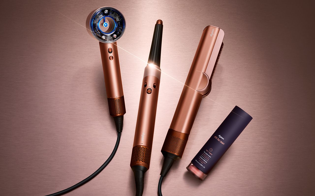 The Dyson Beauty range of devices and formulations.