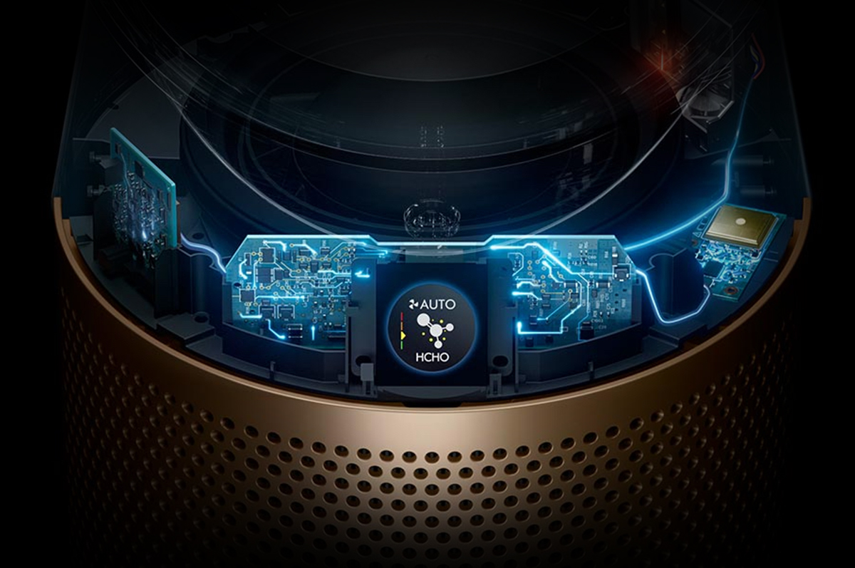 The LCD screen system inside a Dyson purifier heater
